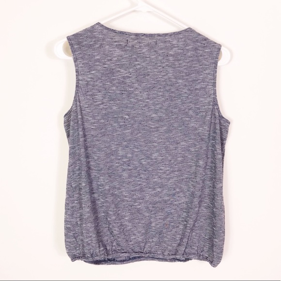 Max Studio Navy Space Dye V-Neck Sleeveless Top M - Picture 6 of 6